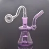 Nouveau Design 14mm Femelle Mini Verre Bong Conduites D'eau Pyrex Narguilé Huile Rigs Fumer Cuillère Pipe Bongs Épais Heady Recycler Rig avec Bol D'herbes Sèches 2pcs