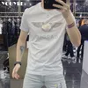 Men's T-Shirts Fashion Stick Diamond Tshirt Personalized Breathable Hot Diamond Slim Mercerized Cotton Thin Short Sleeve Tees 2022 Summer Top Z0221