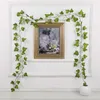 Dekoracyjne kwiaty wieńce 1,8 m 3 Styczne rośliny Zielone liście liści sztucznych winogron winorośli fałszywe liście dekoracja ślubna