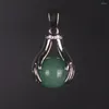 Pendant Necklaces Fluorite Necklace Pendants Natural Gem Stone Malachite Quartz Fatima Round Ball Point Pendulum Reiki Healing Jewelry