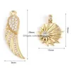 Charms Fashion Mticolour Clear Cubic Zirconia Sun Pendant For Necklace Making Gold Color Wing Armband Drop Delivery 202 DH1HH