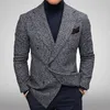 Осенний мужская куртка костюма Onebutton Classic Houndstooth Corean Style Blazers Неинализирование мужчин Свадебные смокинги костюмы Blazer Masculino