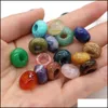 Steen los natuurlijk kristal semipreciou groot gatwiel zeven chakra's cabochons sieraden accessoire 7x14mm 6 mm druppel levering dhx7s