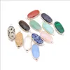 Charms Gold Edged Natural Stone Green Rose Quartz Crystal Connector Pendant f￶r ￶rh￤ngen Halsband smycken som g￶r grossistdrop deli dhdt5