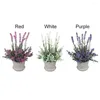 Decorative Flowers Home Decoration DIY Lavender Indoor Simulated Potted Plant Artificial Wedding Layout