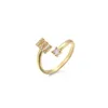New micro inlaid English letter opening ring letter zircon fashion jewelry vj59