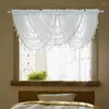 Curtain 1 Panel Window Valance Sheer Balloon Shades Embroidered Lace Tiers