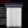 100PCS Extra Heavy-Duty Reclosable Plastic Packaging Bags Strong Poly Zip Lock Plastic Zipper Clear Zip lock bags Various Sizes2777