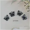 Charms 10 Unids Aleación Colgante Accesorios de Joyería Black Skl Butterfly Pendientes Diy Designer Cartoon Esmalte Charm Drop Delivery Dhf13