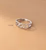 Cluster Ringe Kreis Silber 925 Schmuck für Frauen 2023 Roségold Farbe Geometrie Weiblicher Ring Trend Engagement am Finger verstellbar Mädchen Geschenk