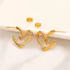 18K Gold Plated Luxury Brand Designer Heart Letter Pendants Necklaces Stud Earring Bracelet Stainless Steel Choker Pendant Necklace Chain Jewelry Accessories