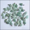 Charms naturlig sten hj￤rta form turkos rose kvarts opal h￤ngen chakras p￤rla fit ￶rh￤ngen halsband som g￶r droppleverans dhfmo