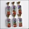 Charms 71x10mm Colorf Chakra Beads Natural Stone Amethyst Lapis Lazi 7 Colors Stones Pelar Pendants Diy Mjfashion Drop Delivery Jew Dhrel