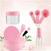 Sponges Applicators Cotton 9 In 1 Cosmetic Beauty Makeup Set Facial Mask Brush Bowl Refillable Bottles Face Clean Sponge Tool Kit Dhkos