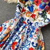 Luxury Luxury Small Robe Celebrity haut de gamme Age Imprimé pour femmes Réduction de la écharpe Robe