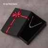 Jewelry Pouches Black Kraft Paper Organizer Boxes 10pcs Red Ribbon Bw Gift Earring Ring Packaging Bracelet Necklace Multiple Size