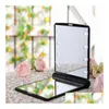 Miroirs compacts Lady Maquillage Cosmétique Grossissant Poche pliante LED Miroir Portable Chargeable Vanity Square Shell Drop Livraison Guérir Dhhfe