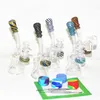 Mini bicchiere di vetro narghilè Bong Dab Rig Pipa ad acqua Ciotola Quarzo Banger Bong Tubo inebriante Cera Olio Rigs Piccolo gorgogliatore contenitore in silicone dabber