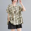 Women's T Shirts Women's Summer Short Sleeved T-shirt Cotton Linen Age Reducing Fashion Versatile Polka Dot Top