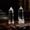 Estatuetas decorativas de polimento de pedra natural Pontos de quartzo claros Cristal Spiritual Stones Cristais e cura para decoração em casa
