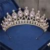 Tiaras Baroque Vintage Blue Crystal Bride Crown Women Headdress Bridal Tiaras and Crowns Wedding Hair Jewelry Accessories Crown Fashion Z0220