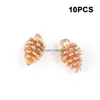 Charms 10Pcs Pine Cones Pendants Gold Sliver Alloy Pinecone Earrings Necklace Diy Making Jewelry Accessories Crafts Supplies D Dhuqp