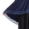 Etnische kleding moslim hoge rek hijab islam sjaal pure kleur halflichaam dekking met kant om te bidden