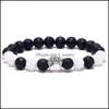 Braccialetti con ciondoli Dog Paw Chakras Healing Stone Bracciale Donna Uomo Energy Buddha Gioielli Drop Delivery Dhn3G