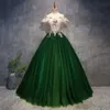 Party Dresses Green Quinceanera från Shoulder Lace Applique Puffy för prom Elegant golvlängd Vestido de Baile 230221