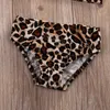 Женские купальники 2023 Симпатичный милый ребенок Gilrs Bikini Set 3pcs Summer Kids Kids Girl Leopard Bow Countuic