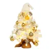 Christmas Decorations 2023 Snow Tree Set Artificial White Ornaments Flocking 50cm Package LED Desktop Window Scene Shooting Year Decor