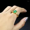 Klusterringar som säljer naturlig hand-snidad jade raffinerad kopparplätering 24k inlagd full diamantring mode smycken män kvinnor lycka gåvor