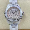 East BV5239 33 mm Women Watch ETA A956.612 Kwarc Ruch Super Ceramic Case White Dial Mander