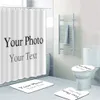 シャワーカーテン化粧品の香水と花3Dカーテン4PCSセットカスタムフック印刷装飾バスルーム防水カバースクリーン230221