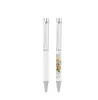 Stylos globe de neige de sublimation avec film rétractable Tube vide DIY Stylos à bille Stylo de transfert de chaleur vierge Stylo à bille en métal Clip de couleur unie pour l'école de bureau