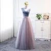 Party Dresses ALine Long Sleeveless Bridesmaid FloorLength Simple Tulle Vestidos Skirt Prom Gown 230221