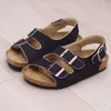 Sandals New Boys Girls Open Toe Sandals Kids Double Buckle Cork Shoes Child Flip flops Anti-Skid Sandalias Fashion Beach Shoes CSH1386 R230220