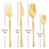 플랫웨어 세트 Zoseil Cutlery Set 4pcs Dinternwar Matte Fork Spoon Coffe Coffee Coffee Cofferen Black Gold 테이블웨어 스테인리스 스틸