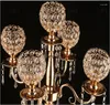 Party Decoration 80cm Candle Holder 5 Arms Metal Gold/Silver Crystal For Wedding Christmas Event Centerpieces 10st