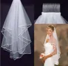 Veli da sposa Semplice Bianco Avorio Alta qualità Singolo Due strati Lunghezza gomito Pettine corto Velo da sposa morbido Accessori per spose Bordo del nastro