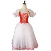 Stage Wear Tutù romantico Giselle Costumi di balletto Ragazze Bambino Velet Abito lungo in tulle Skate Ballerina Manica a sbuffo Coro