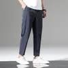 Spodnie męskie Lodowy jedwab Męskie letnie spodnie dresowe Wygodne spodnie Skinny w pasie Męskie