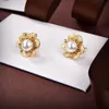 BOTEGA Flower oorbellen ontwerper Studs bungelen voor vrouw Vintage diamant Vergulde 18K officiële reproducties klassieke stijl exquise cadeau 001