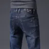 Jeans primavera estate uomo sottile slim fit europeo americano marchio di fascia alta piccolo dritto doppia O pantaloni F208-3