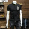 Heren t-shirts Polo geborduurde tijgerhoofd Korte mouwmustiemerk Hoogwaardige rapelpolo shirt t-shirt mannelijk 2022 Zomer nieuwe kleding Z0221