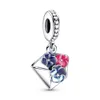 Pandora-Pulsera Original Moment Moment Para Hacer Charms, Plata 925, Morado Intenso, Flor Pansy, Colgante