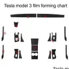 Autocollants de voiture pour Tesla modèle 3 X S panneau de commande central intérieur poignée de porte décalcomanies en fibre de carbone accessoire de style livraison directe M Dhij9