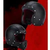 Motorcycle Helmets Mannen Vintage Pu Lederen Full Face Motorhelm Moto Helmen Dot Goedgekeurd Cafe Racer Chopper Motorfiets Accessoires