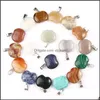 Charms Mixed Natural Stone Gem Pendant Love Heart Star Pendants For Jewelry Making Diy Bracelet Necklace Accessories Drop Delivery F Dhd4G