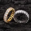 Cluster Rings Nallow Full CZ Style Bling Iced Out Zircon Mirco Pave Prong Setting Brass Ring Hip Hop Jewelry BR044